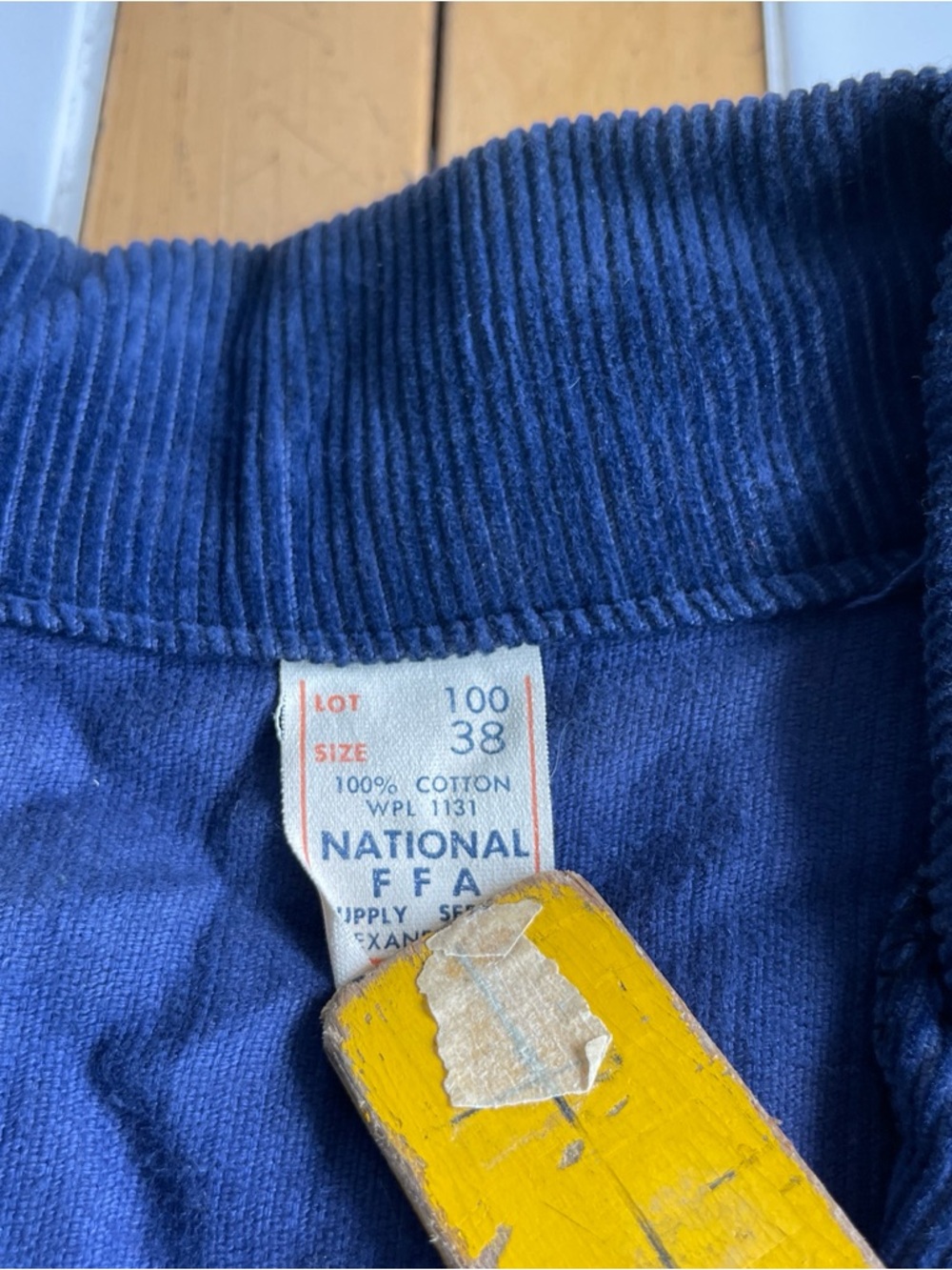 Vintage FFA Blue Corduroy Bomber Jacket 38/M Chainstitch Tennessee Fort Womack - Picture 6 of 15